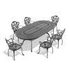 (Cushions In Random Colors)7-Piece Set Of Cast Aluminum Patio Furniture With Cushions(=OLD ITEM CODE W1710S00107)