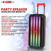 5 Core Bluetooth Speaker Karaoke Machine ‚Ä¢ 10" 3 Way Speaker ‚Ä¢ Portable Singing PA System ‚Ä¢ w DJ Light ‚Ä¢ FM + TWS + USB + SD Card + AUX + REC