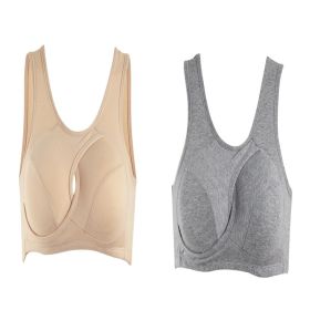 Women's Wireless Thin Gathered Vest Sports Breathable Beauty Back (Option: Set2-XL)