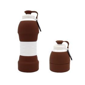 Silicone folding water bottle (Color: Brown)