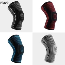 Knee Pads For Sport Knee  Silicone Spring Patella Protector (Option: Black-3XL-2PCS)