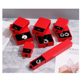 Jewelry Bracelet Jewelry Packaging Box Necklace Ring Earrings Drawer Storage Tray Custom Pull Gift Box (Option: Red-5.5X5.5X4cm)