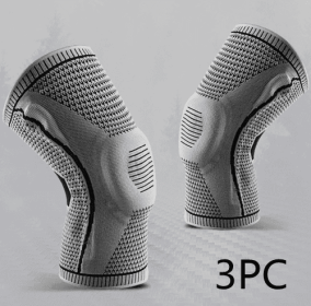 Knee Pads For Sport Knee  Silicone Spring Patella Protector (Option: Grey-M-3PCS)