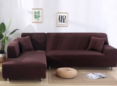 Solid Corner Sofa Covers Couch Slipcovers Elastica Material Sofa Skin Protector Cover Sofa Armchair (Option: 24-Three seat)