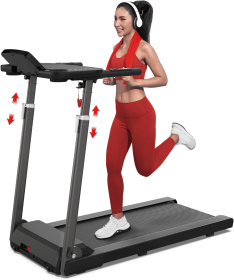 Treadmill With Tabletop Workstation And Adjustable Height (Color: Black)