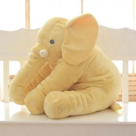 Soft Comfort Elephant Plush Toy  Accompany Sleeping Baby Sleep Child Pillow Leather Shell (Option: Yellow-60cm)