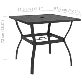 vidaXL Patio Table Anthracite 32.1"x32.1"x28.3" Steel (Option: as picture)