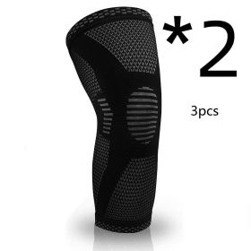 Sports Knee Pads Knitted Sports Knee Pads (Option: 2pcs Black3pcs-L)