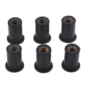 6pc M6 Durable Rubber Well Nuts Windshield Bolts for Motorcycles Kayak Canoe Boats (Option: as picture)