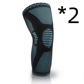 Sports Knee Pads Knitted Sports Knee Pads (Option: 2pcs Green-M)