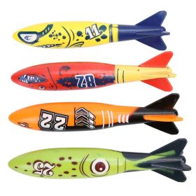 4 Pcs Underwater Torpedo Rocket Throwing Swimming Diving Game Summer Toy (Option: as picture)