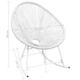 vidaXL Outdoor Rocking Chair White Poly Rattan (Option: as picture)