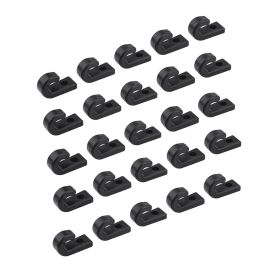 25pcs J Hooks Black Nylon Lashing Hooks for Kayak Bungee Cord Canoes Boats Accessory (Option: as picture)