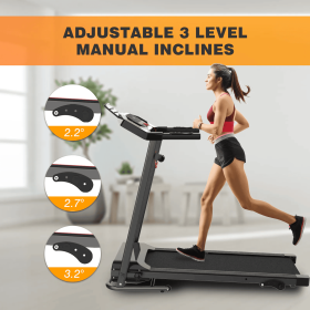 Motorized Treadmills For Home Use (Color: Black)