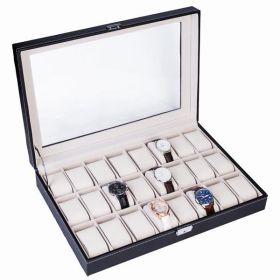 24 Seat High-end Watch Storage Box (Color: Black)