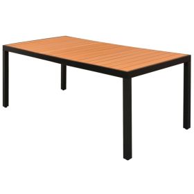 vidaXL Garden Table Brown 185x90x74 cm Aluminium and WPC (Option: as picture)