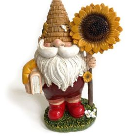 Resin Figurines, Outdoor Spring Decoration, Garden Gnome Sculptures & Statues (Color: Sunflower)