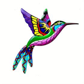 1pc/4pcs, Metal Hummingbird Wall Art Decor, Metal Colorful Birds 3D Outdoor Sculpture, Iron Outdoor Hanging Decor Ornaments (Color: Pink)