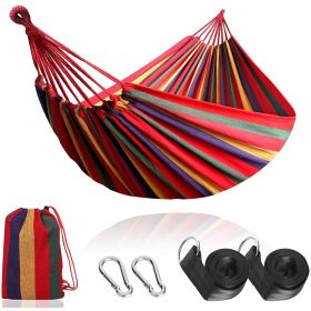 Outdoor Garden Camping Hammock With Straps;  Durable Hammock Holds (Color: Red, size: 280*150cm)