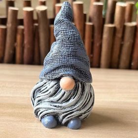 1pc Garden Gnome Resin Statue; Faceless Doll Figures Miniature Home Decoration For Lawn Ornaments Indoor Or Outdoor Patio Deck Yard Garden Lawn P (Color: Blue)