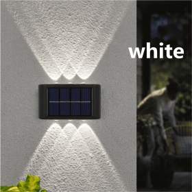 Waterproof Solar Wall Light - 6 LED Outdoor Decorative Lights for Courtyard; Street; Landscape; Garden (Color: White Light)