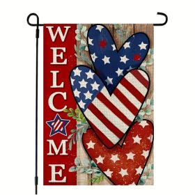 4th Of July Patriotism Linen Double Sided Garden Flag (12''x18''); Home Decor; Anniversary Independence Day Outdoor Decor; Yard Decor; Garden Dec (style: American 1 pc)