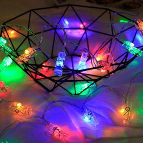 1pc; Photo Clip String Lights Home Decor Indoor/Outdoor; Battery Powered String Lights Lamp For Wedding Party Festival Decor 9.85ft 20LED (Not Include (Color: Multi Color, size: Battery Box Type 3m20LED Clip Light)