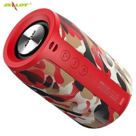 Bluetooth Speaker Bass Wireless Portable HIFI Stereo Waterproof Sound Box Outdoor Stereo Loudspeaker Music Centre (Ships From: China, Color: S32-Red camouflage)