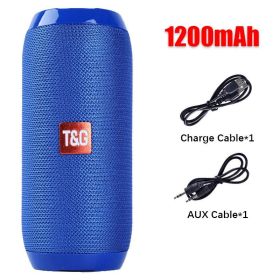 Portable Bluetooth Speaker Wireless Bass Subwoofer Waterproof Outdoor Speakers Boombox AUX TF USB Stereo Loudspeaker Music Box (Ships From: China, Color: Blue)