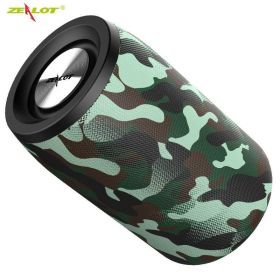 Bluetooth Speaker Bass Wireless Portable HIFI Stereo Waterproof Sound Box Outdoor Stereo Loudspeaker Music Centre (Ships From: China, Color: S32-Rainforest camou)