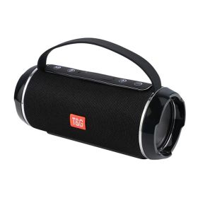 TG116C 40W TWS Outdoor Waterproof Portable High Power Bluetooth Speaker Wireless Sound Column Subwoofer Music Center 3D Stereo R (Ships From: China, Color: Black)