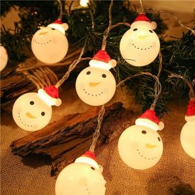 Led Christmas Holiday Decorative Lights Santa Claus Snowman Lights String Solar Lights (Pattern: snowman, size: 6.5M30L)