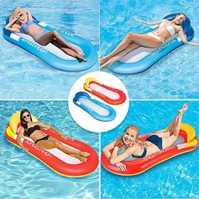 BLUEGALA Swimming Pool Floating Hammock;  Inflatable Floating Raft;  Summer Swimming Pool Inflation Floating Bed Float Pool Lounge Floating Chair (Color: Red)