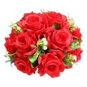 Gold/ Silver Flowers Vases Candle Rack Stand Holders Wedding Decor Road Lead Floral Bouquet Party Props Table Centerpiece Pillar (Ships From: China, Color: Red)