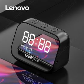 Original Lenovo TS13 Wireless Alarm Clock Speaker Small Audio Portable Outdoor (Color: White)