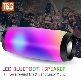 Wireless Speaker; Waterproof Speaker With Colorful LED Light; Portable Outdoor 3D Stereo Bass Luminous Speaker (Color: Grey)