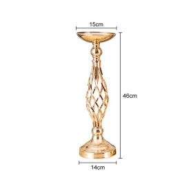 Gold/ Silver Flowers Vases Candle Rack Stand Holders Wedding Decor Road Lead Floral Bouquet Party Props Table Centerpiece Pillar (Ships From: China, Color: Gold Small)