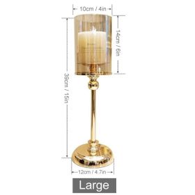 Nordic Style Candle Holder Luxury Candlestick Wedding Table Centerpieces Tealight Pillar Candle Holders Flower Vase Home Decor (Ships From: China, Color: Large)