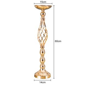 Gold/ Silver Flowers Vases Candle Rack Stand Holders Wedding Decor Road Lead Floral Bouquet Party Props Table Centerpiece Pillar (Ships From: China, Color: Gold Large)