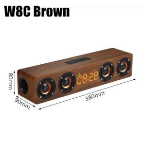 Soundbar Bluetooth Speaker Music Acoustic System 20W HIFI Stereo Music Surround LED Display Outdoor Speaker With FM Radio (Color: W8C Brown)