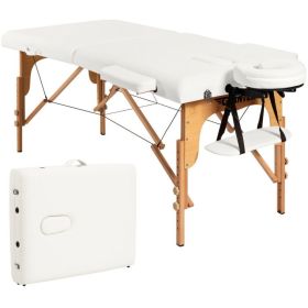 Portable Adjustable Facial Spa Bed with Carry Case (Color: White)