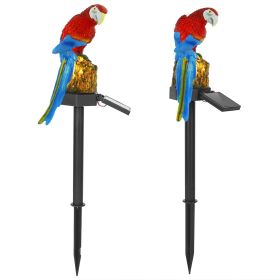 Solar Powered Parrot Garden Light IP65 Waterproof LED Parrot Landscape Lamp Decorative Lawn Lights (Color: Red Parrot)