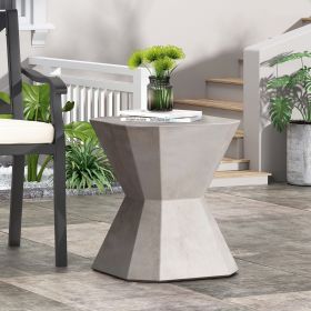 Outdoor LightWeight Concrete Side Table (Color: as Pic)