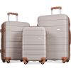 Luggage Sets New Model ABS Hardshell 3pcs Clearance Luggage Hardside Lightweight Durable Suitcase sets Spinner Wheels Suitcase with TSA Lock 20''24''2