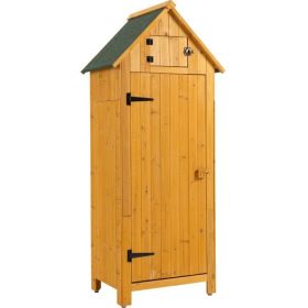 Outdoor Tool Storage Cabinet, Wooden Fir Garden Shed with Single Storage Door (Color: as picture)