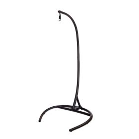 Hammock Chair Stand(Stand Only), C Stand for Hanging Egg Chair/Swing Chair, Indoor/Outdoor Hanging Chair Stand Only, Heavy Duty 330Lbs Weight Cap (Color: Black)