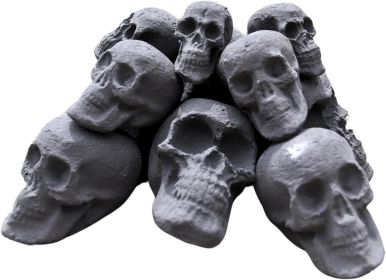 Ceramic Skulls for Fire Pit, Outdoor Fire Tables, 7pcs Reusable Spooky Imitated Human Skull Gas Log for Party, Bonfire,Campfires,Fireplaces, 3.1 (style: 10pcs Tiny)