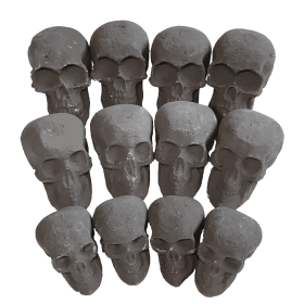 Ceramic Skulls for Fire Pit, Outdoor Fire Tables, 7pcs Reusable Spooky Imitated Human Skull Gas Log for Party, Bonfire,Campfires,Fireplaces, 3.1 (style: 12pcs Mixed Size)