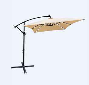 W656127034  26 lamp rectangular outdoor terrace umbrella anthracite outdoor table lamp solar umbrella 2x3M solar lamp umbrella LED lighting sunsh (W656127034: W656127030)