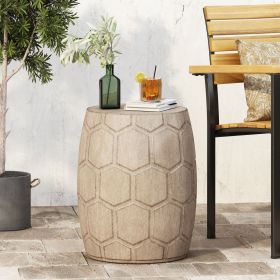 Outdoor LightWeight Concrete Side Table, (Color: as Pic)